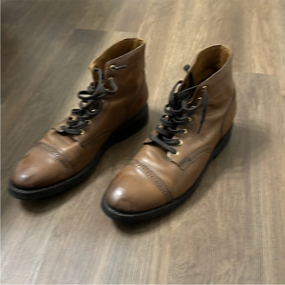 THURSDAY Men's Brown Leather Boots - Limited Edition Golden Brown - Picture 6 of 9